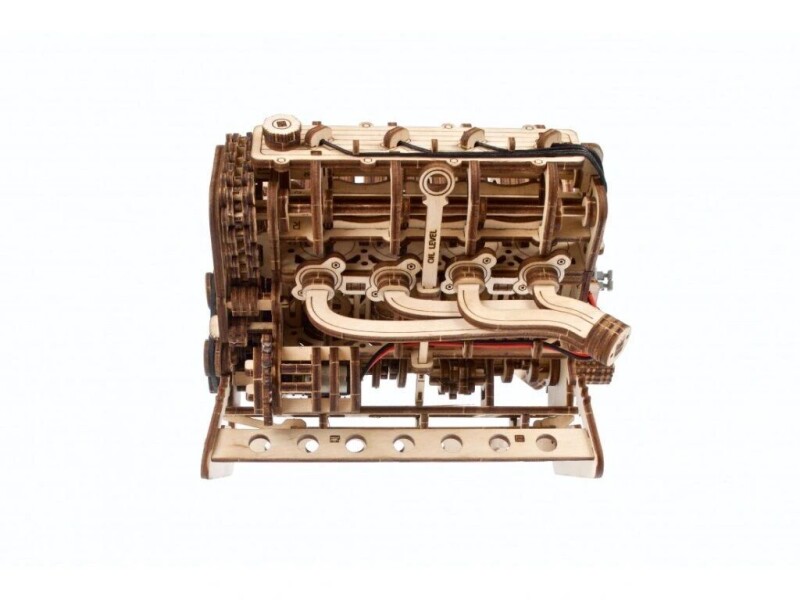 Ugears 3D dřevěné mechanické puzzle Motor V8